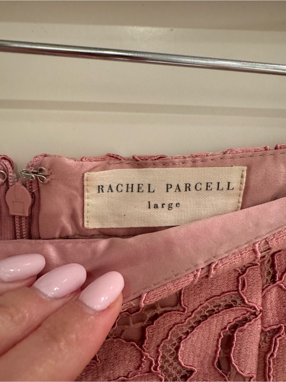 Rachel Parcell Dusty Pink Lace Midi Skirt - Picture 3 of 3
